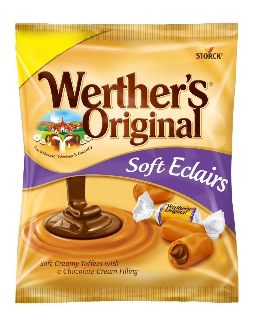 Werthers Original Soft Eclairs - Myke Karameller med Sjokoladefyll 100 gram