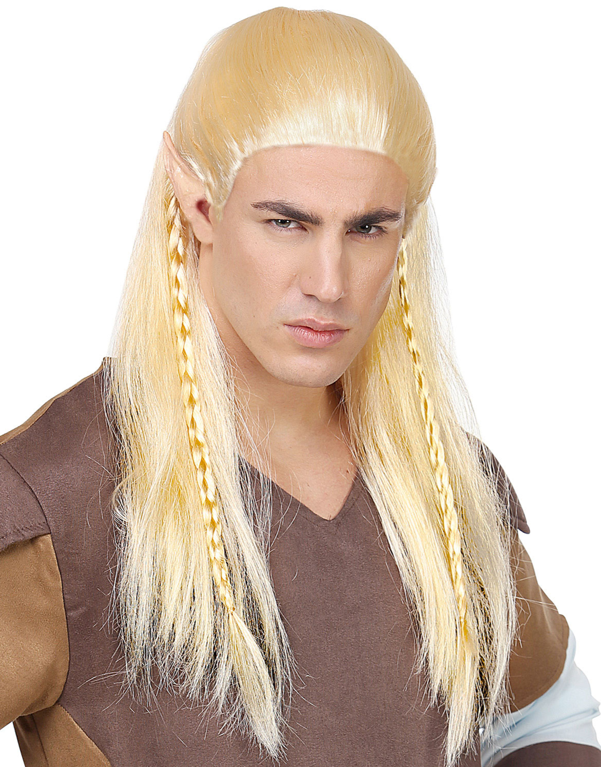 Blond Alv Parykk med Fletter