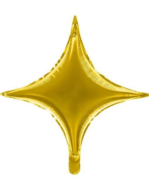 Gullfarget Stjerne Folieballong 42 cm
