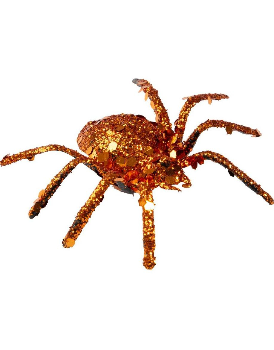 8 stk Glitrende Edderkopper for Dekorasjon