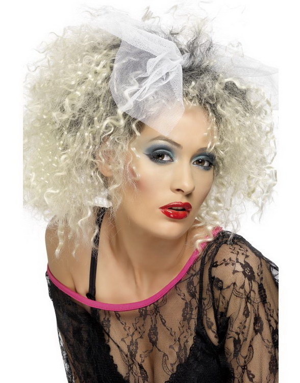 Madonna Inspirert Parykk med Rosett - Blond