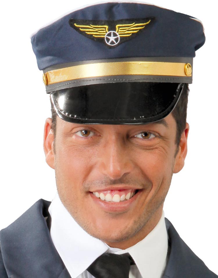 Blå Pilothatt med Flysymbol