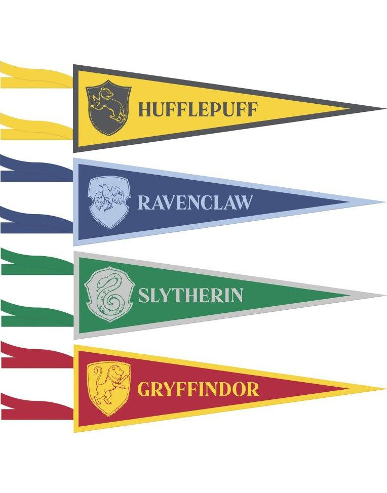 4 stk Lisensiert Harry Potter Vimpler i Filt - 46 cm