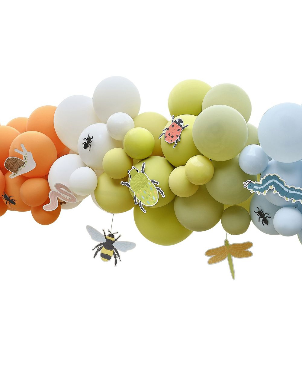 Bug Party - Ballongbuesett med 55 Fargerike Ballonger og Papirinsekter