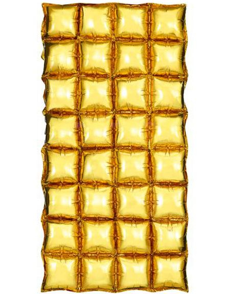 Gullfarget Waffle Folie Ballong for Backdrop/Bakgrunn 55 cm x 110 cm (Sett sammen flere for hel vegg)