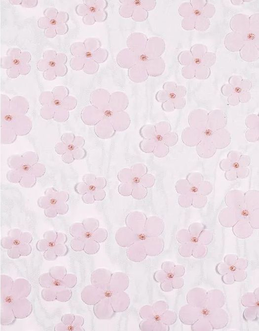 Rosa Blomstrete Bordløper 26x500 cm