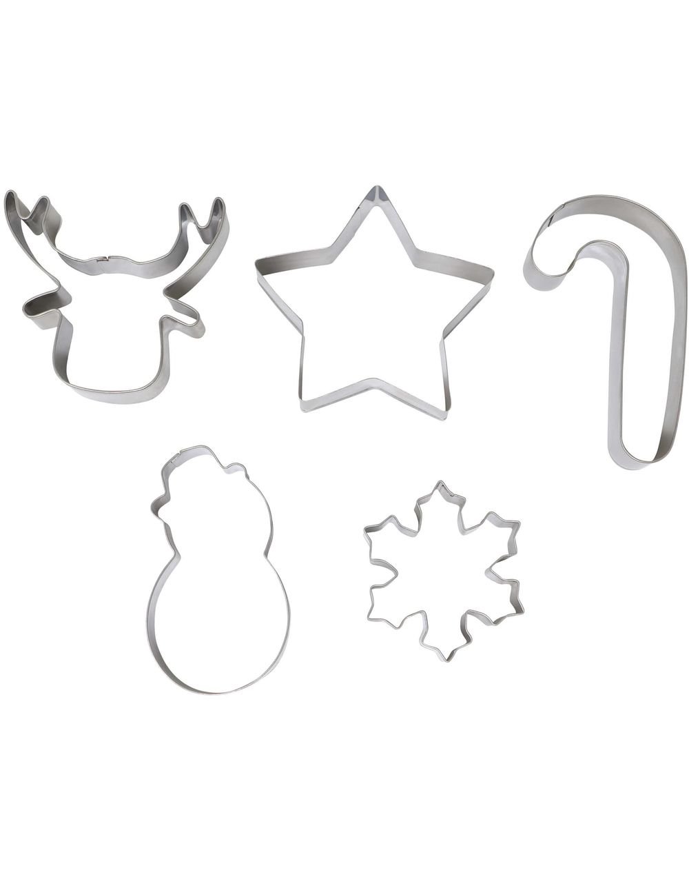 5 stk Kakeutstikkere/Kakeformer i Metall med Julemotiver