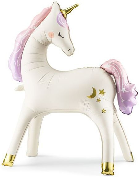 Enhjørning Stående Folieballong 95x86 cm