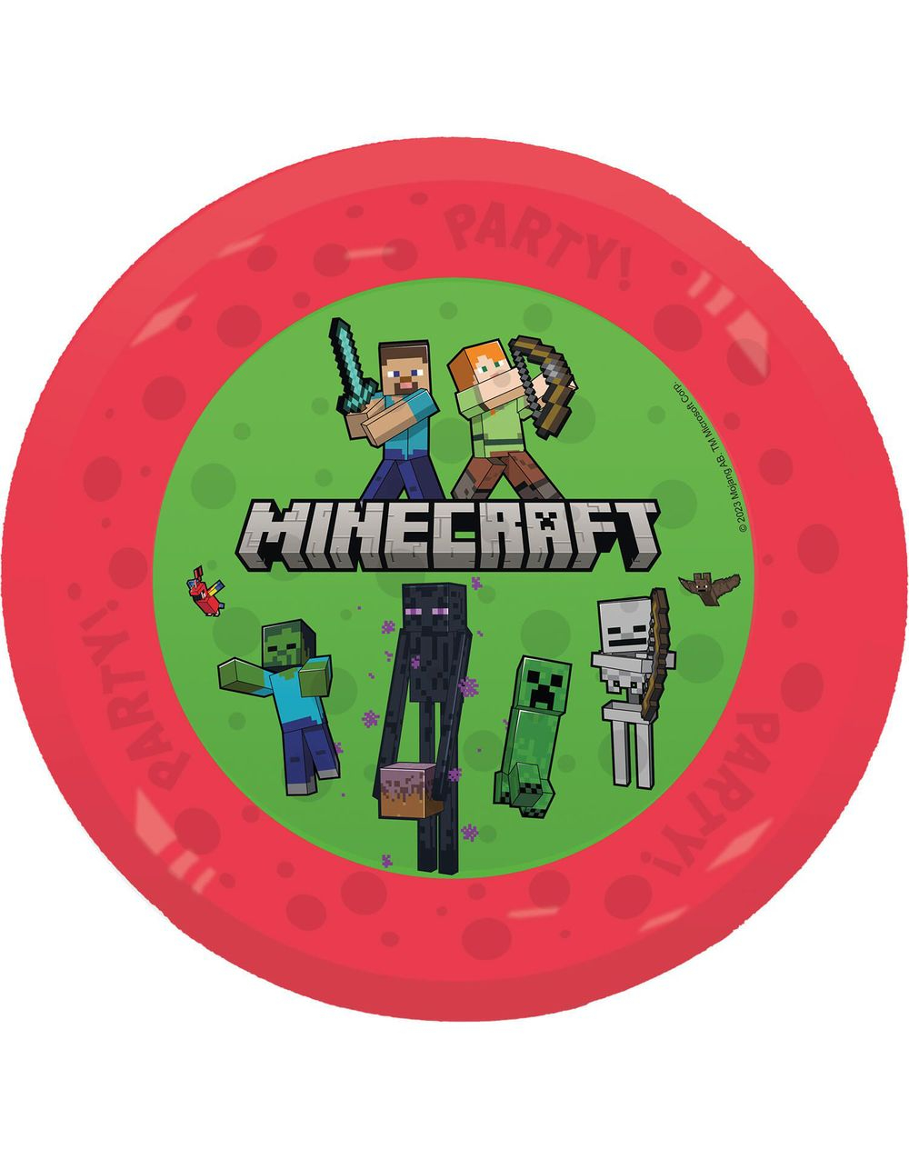 4 stk Gjennbrukbare Minecraft Tallerken i Hardplast 21 cm