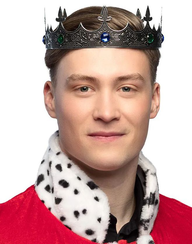 Sølvfarget Kongelig Metalkrone