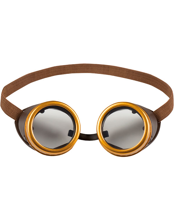 Gullfarget Runde Steampunk Goggles