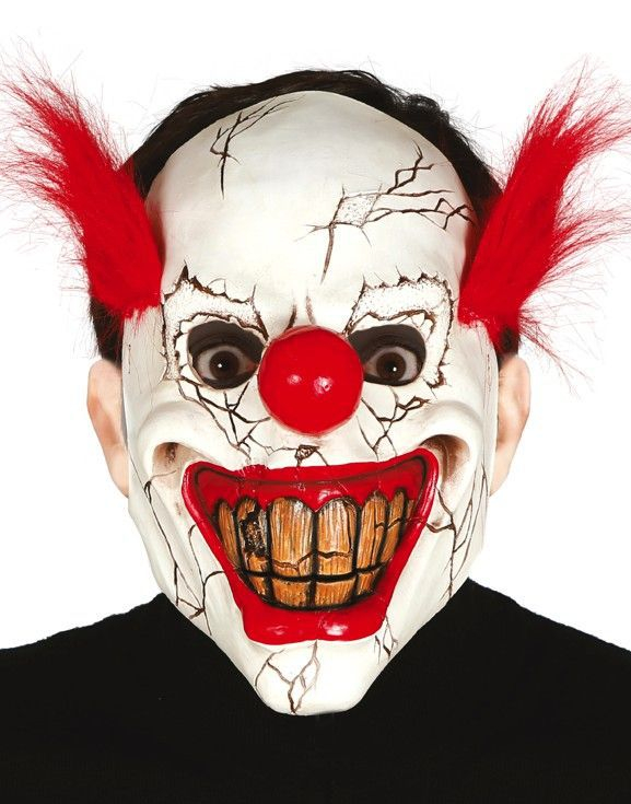 Glisende Klovn Latexmaske med Hår