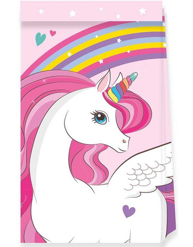 4 stk Godteposer/Partybags - Enhjørning Regnbue