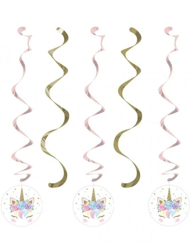 Baby Unicorn - 5 stk Hengende Enhjørning Dekorasjoner