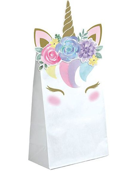 8 stk Enhjørning Gavepose/Godtepose 11x20 cm - Unicorn Baby