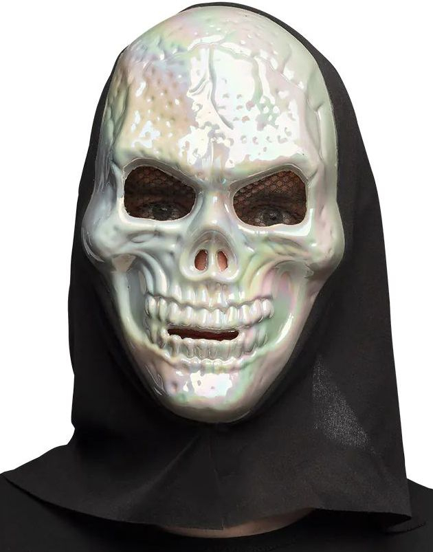 Perle Blank Skjellet Maske med Hette