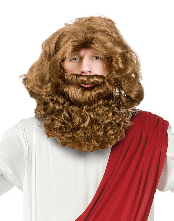 Jesus Parykk med Skjegg