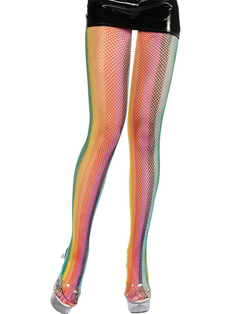Regnbuefarget Nettingstrømpebukse