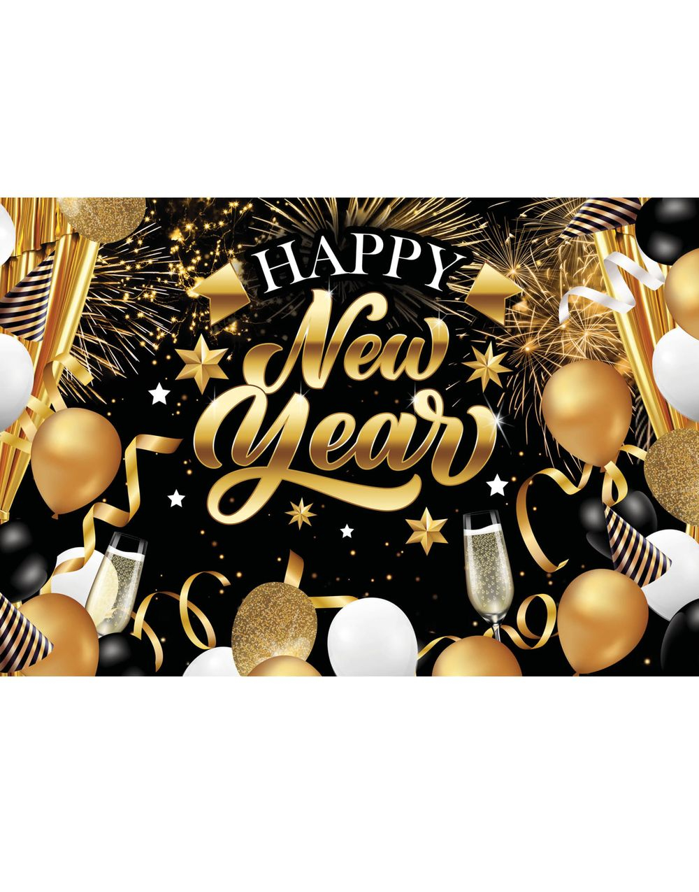 Happy New Year - Fotobakgrunn 220x150 cm