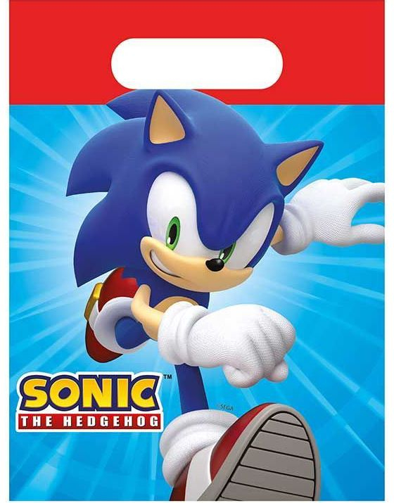 4 stk Papir Godteposer/partybags - Sonic the Hedgehog