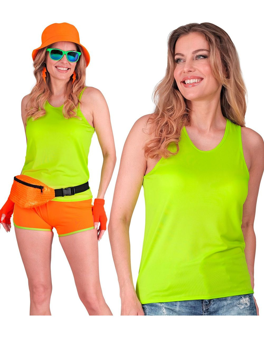 UV Neon Grønn Tank Top til Dame