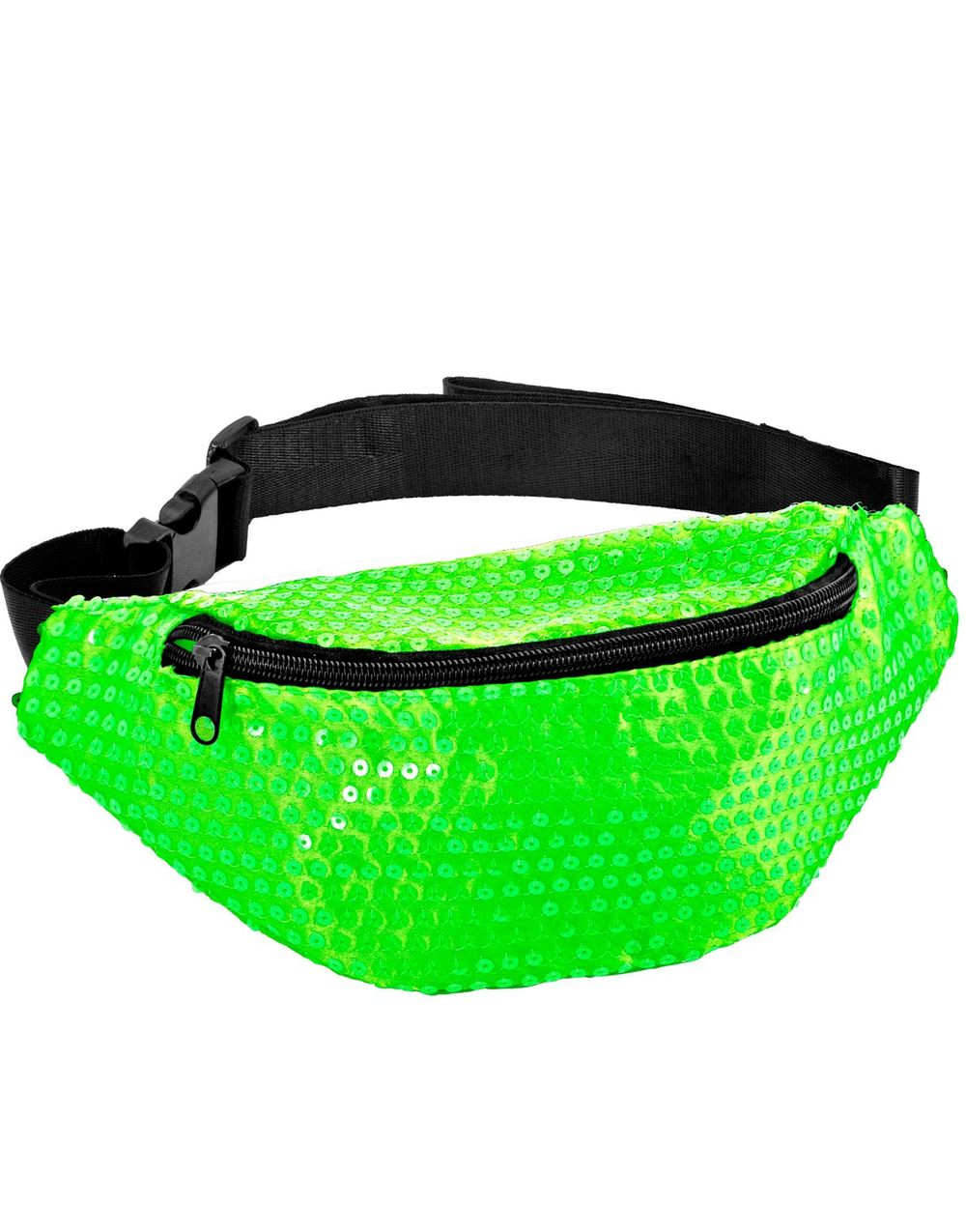 Neon Grønn Rumpetaske med Paljetter