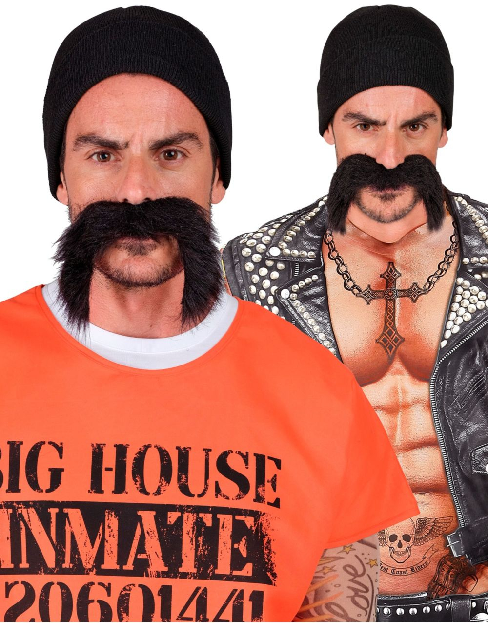 Fange / Biker Sett med Lue og Bart - 2 Deler