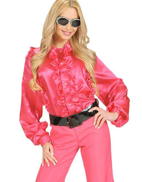 Sateng Skjorte m/Rysjer - Rosa