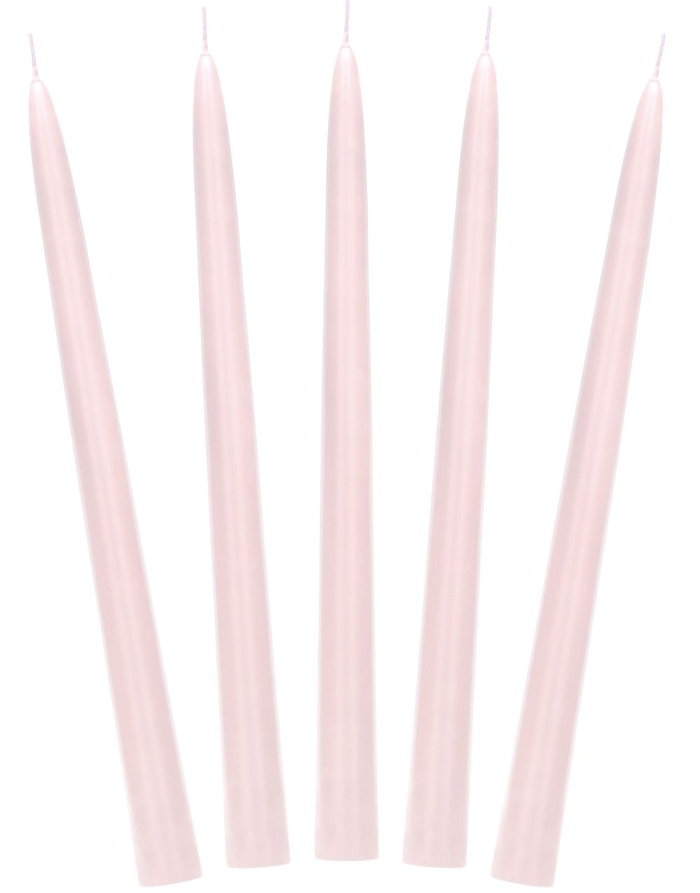 10 stk Matt Rosa Kronelys 24 cm