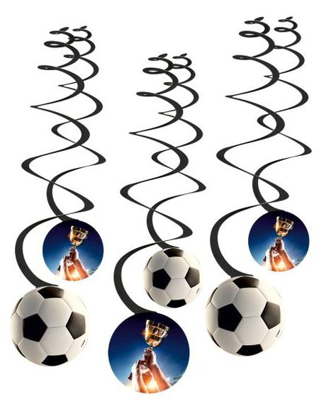 6 stk Hengende Fotball Dekorasjoner - Kick It