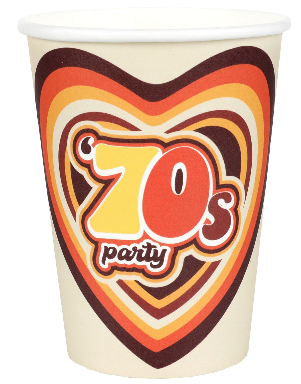 10 stk Pappkrus 270 ml - 70`s Party