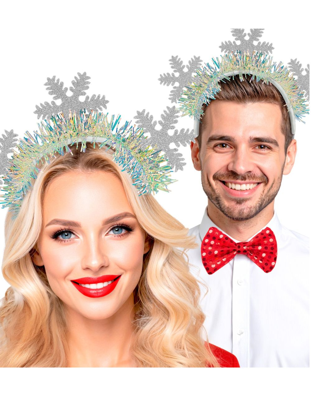 Hodepynt - Snøfugg med Glitter