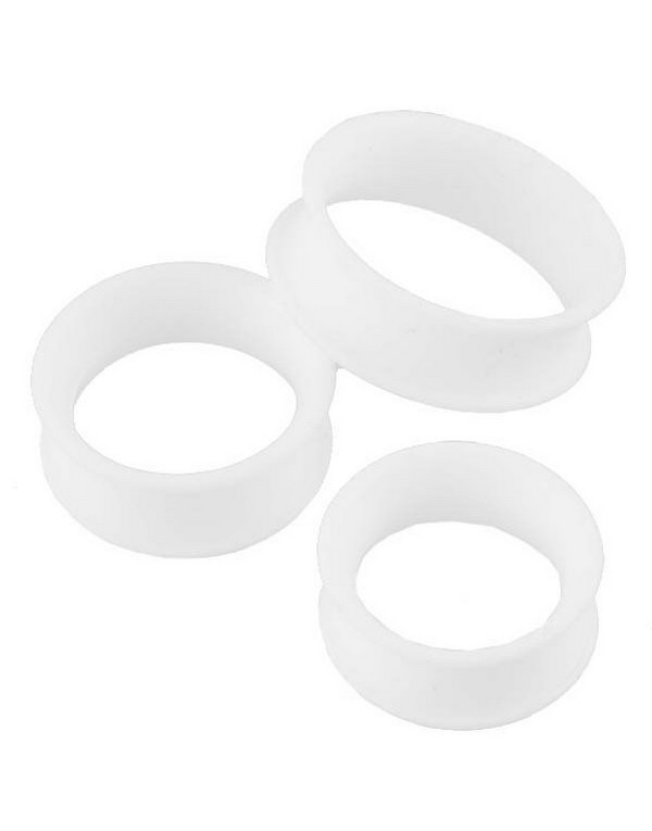 Excentrisk - Hvit Piercing Tunnel - Strl 4 mm