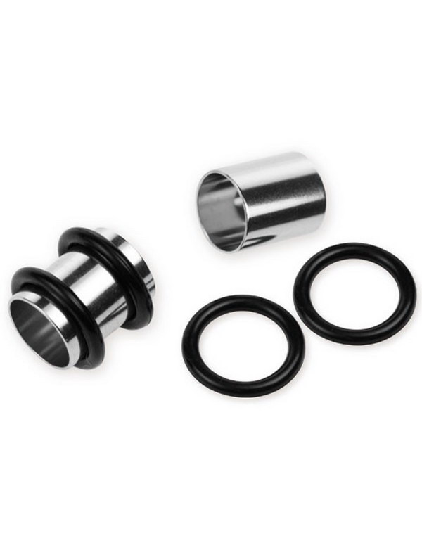 Sølvfarget Rund Piercing Tunnel med To O-Ringer