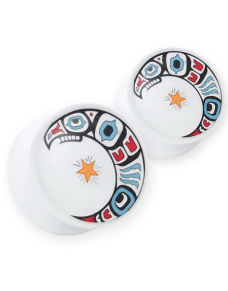 Turkish Moon - Hvit Piercing Plugg