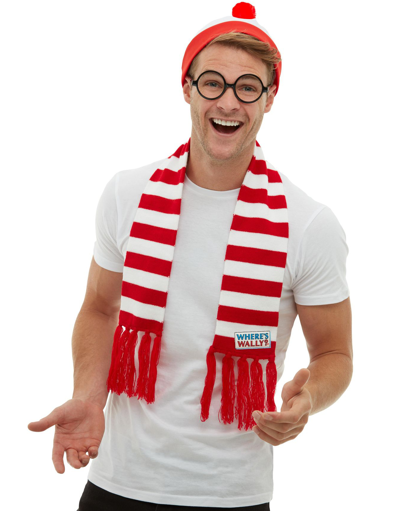 Where's Wally? Kostymesett med Hatt, Skjerf og Briller