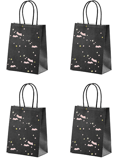 1 stk Svart Godtepose med Flaggermusmotiv