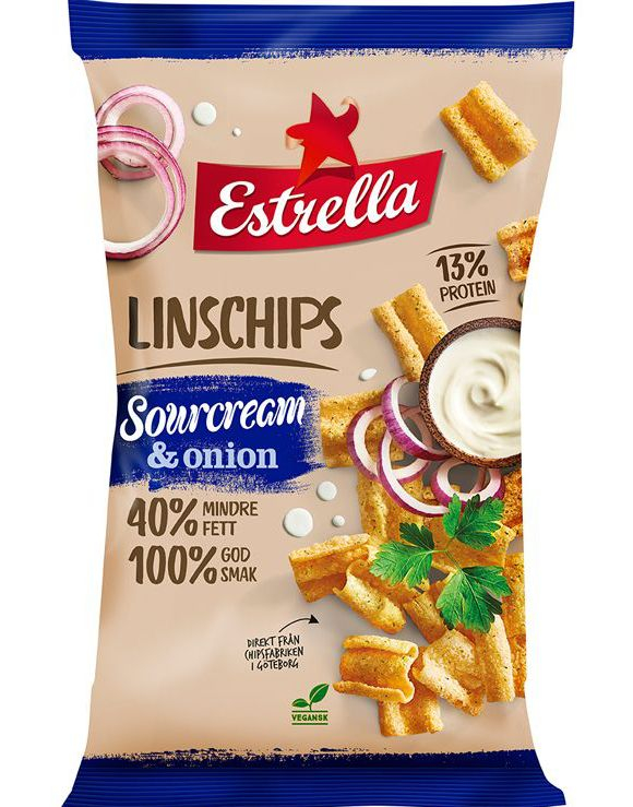 Estrella Linschips Sourcream & Onion 110 gram - Vegansk