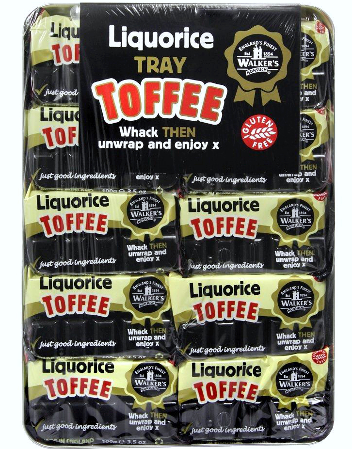 10 stk Walkers Liqurice Toffee Bar 1kg - Metallbrett