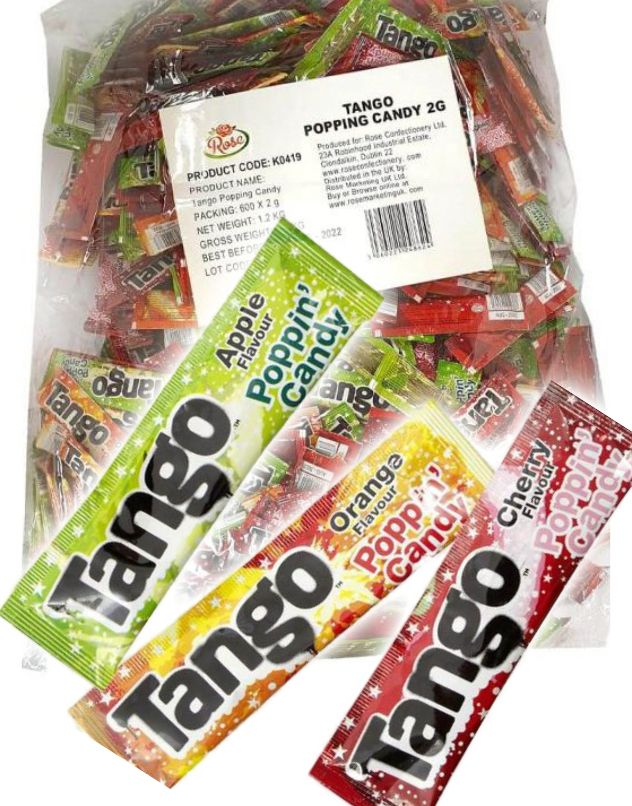 600 stk Tango Popping Candy i 3 Smaker - Stor Pose 1200 gram