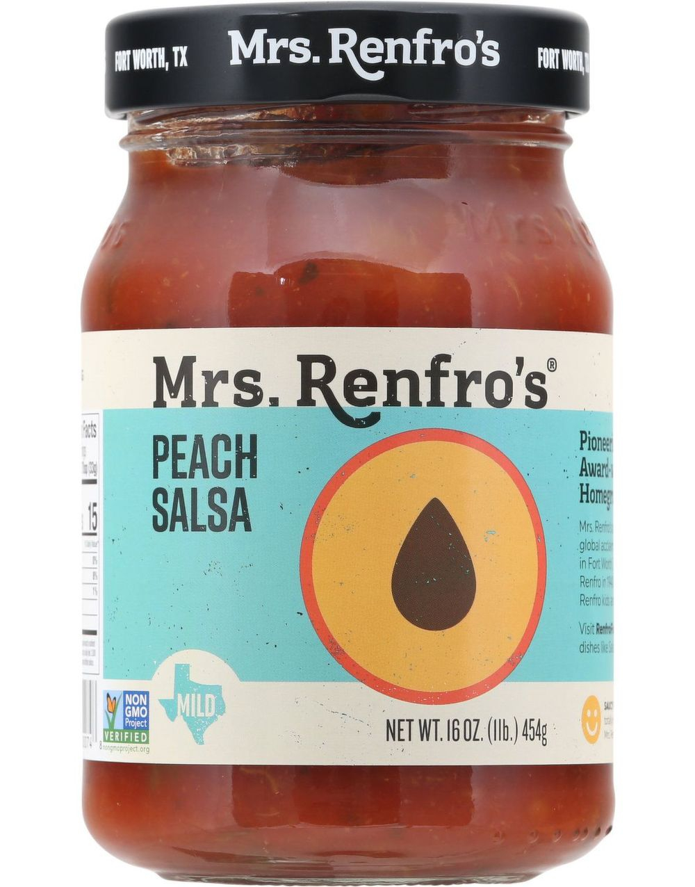 Mrs. Renfro's Peach Salsa - Mild Salsasaus med Fersken og Jalapenos 454 gram (USA Import)
