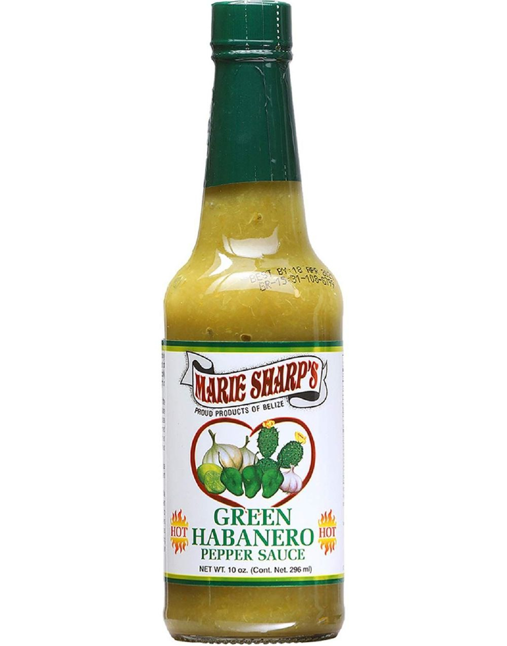 Marie Sharp's Green Habanero Sauce - Sterk Saus med Habanero og Kaktusfiken 148 ml
