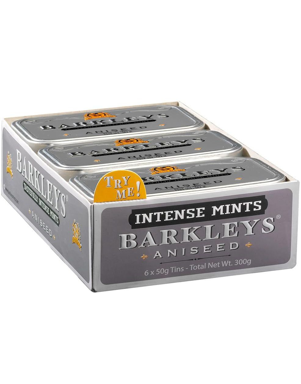 6 stk Barkleys Intense Mints Aniseed - Sukkertøy med Smak av Anis 300 g - Hel Eske