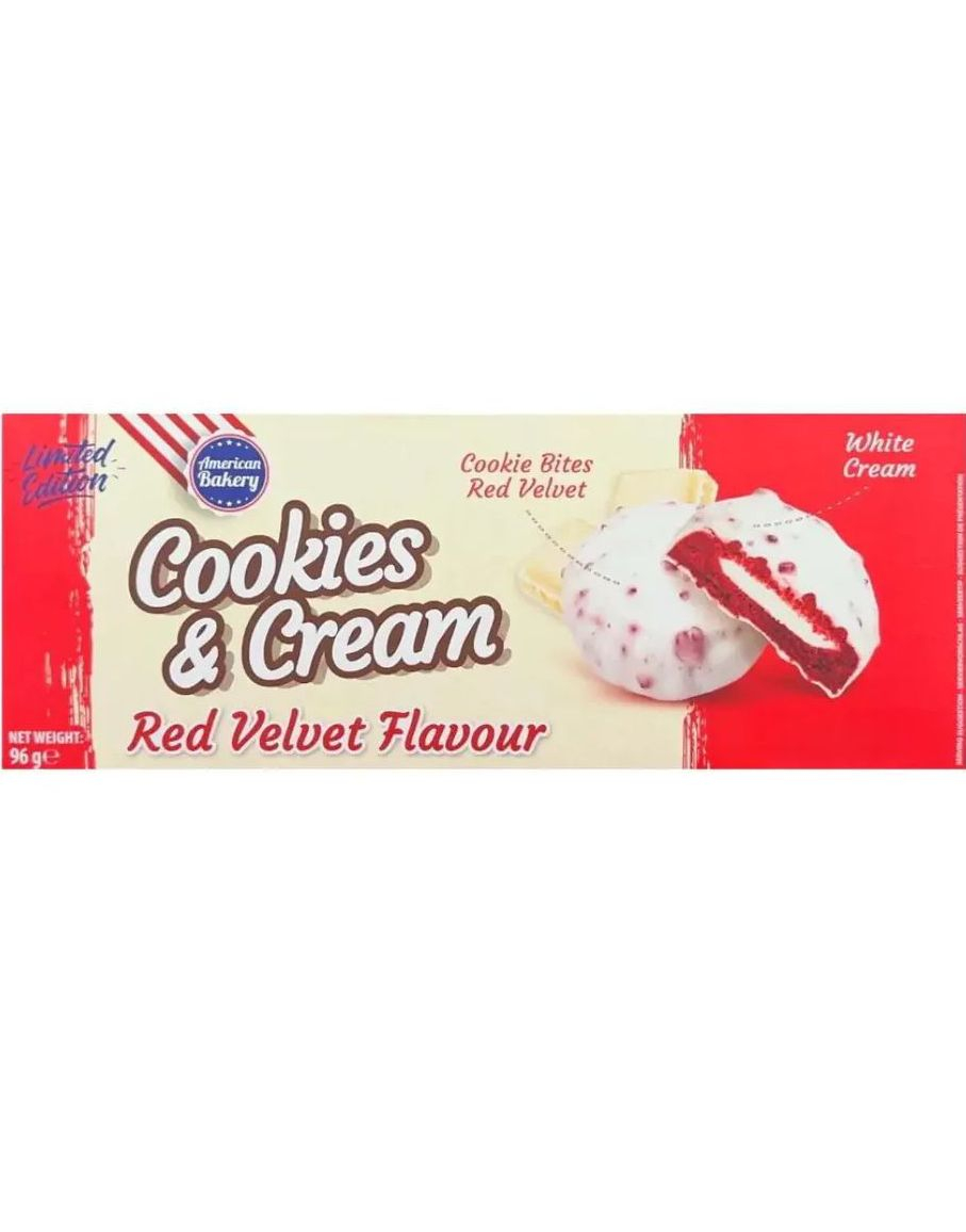 American Bakery Cookies & Cream Red Velvet Flavour - Kjeks med Smak av Red Velvet 96 g
