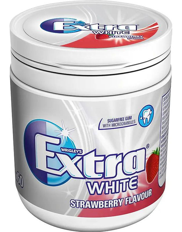 Stor Extra White Strawberry Tyggegummi Boks 84g