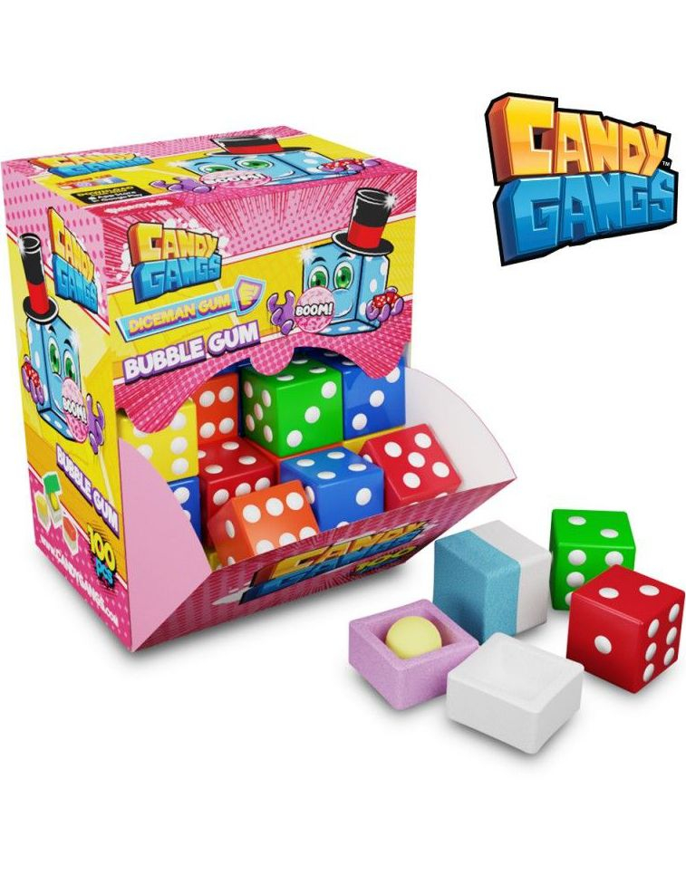100 stk Diceman Gum - Terningformede Tyggegummier med Sukkertøy 340 gram