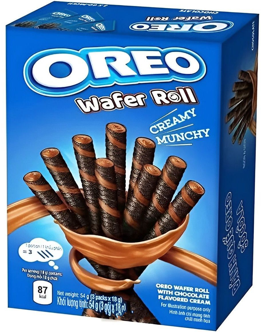 Oreo Wafer Rolls - Oreostenger med Sjokoladefyll 54 gram (Vietnam)