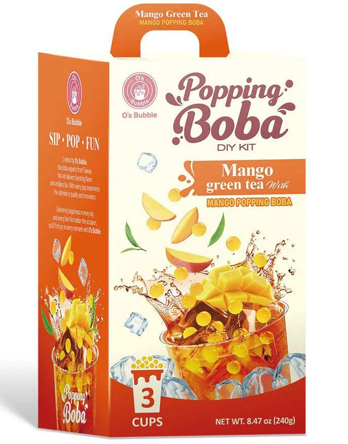 O's Bubble Popping Boba DIY Kit - Mango og Grønn Te (Taiwan)