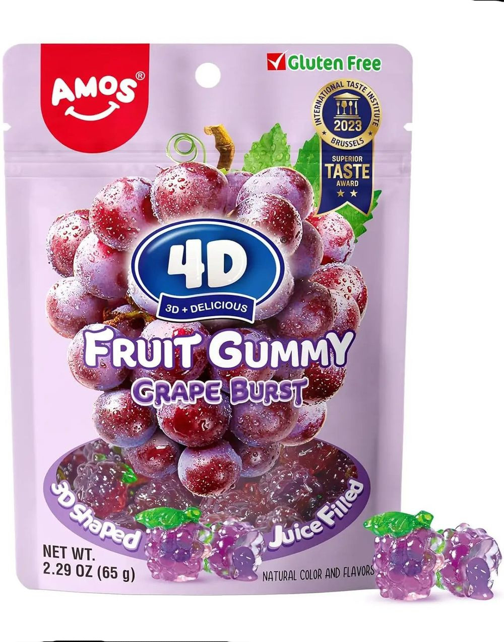 4D Fruit Gummy Grape Burst - Gelegodteri med Druesmak 65 gram