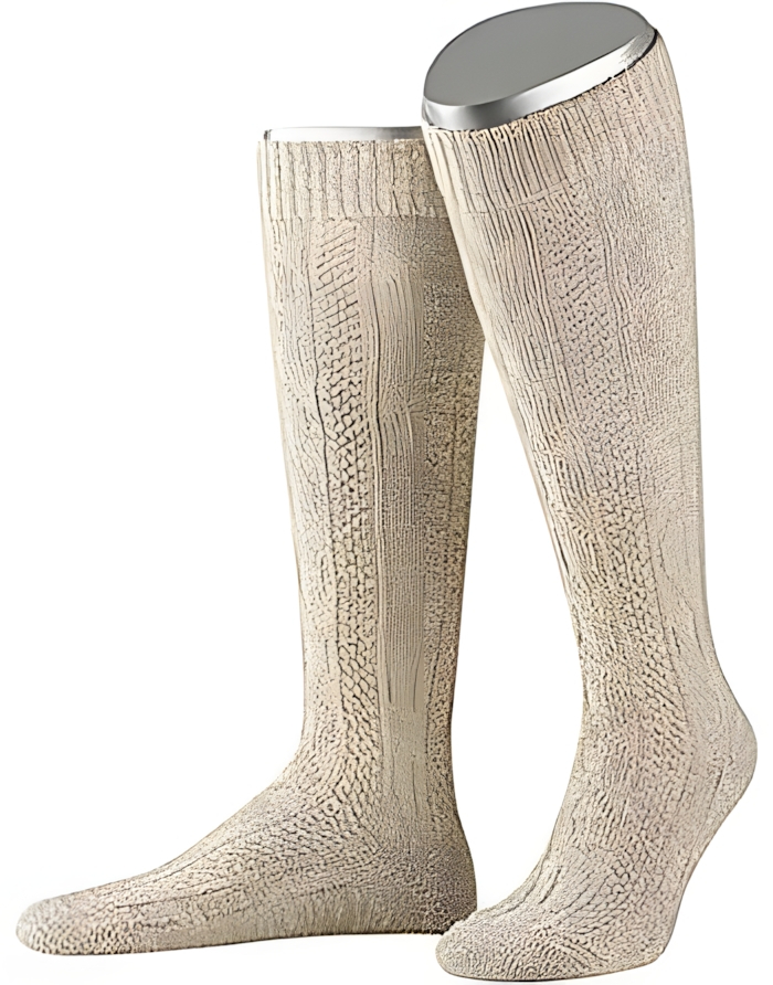 Strikket Beige Oktoberfeststrømper til Mann